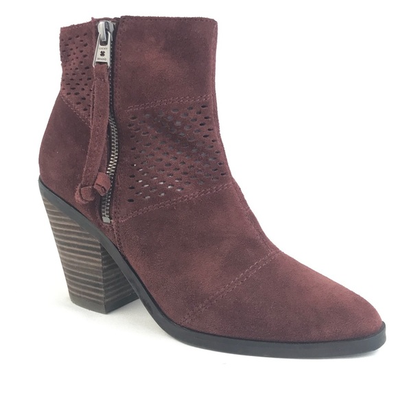 Lucky Brand Ramses Bootie Red Leather Boot Zip Up Cowboy Boots Western - Picture 8 of 8